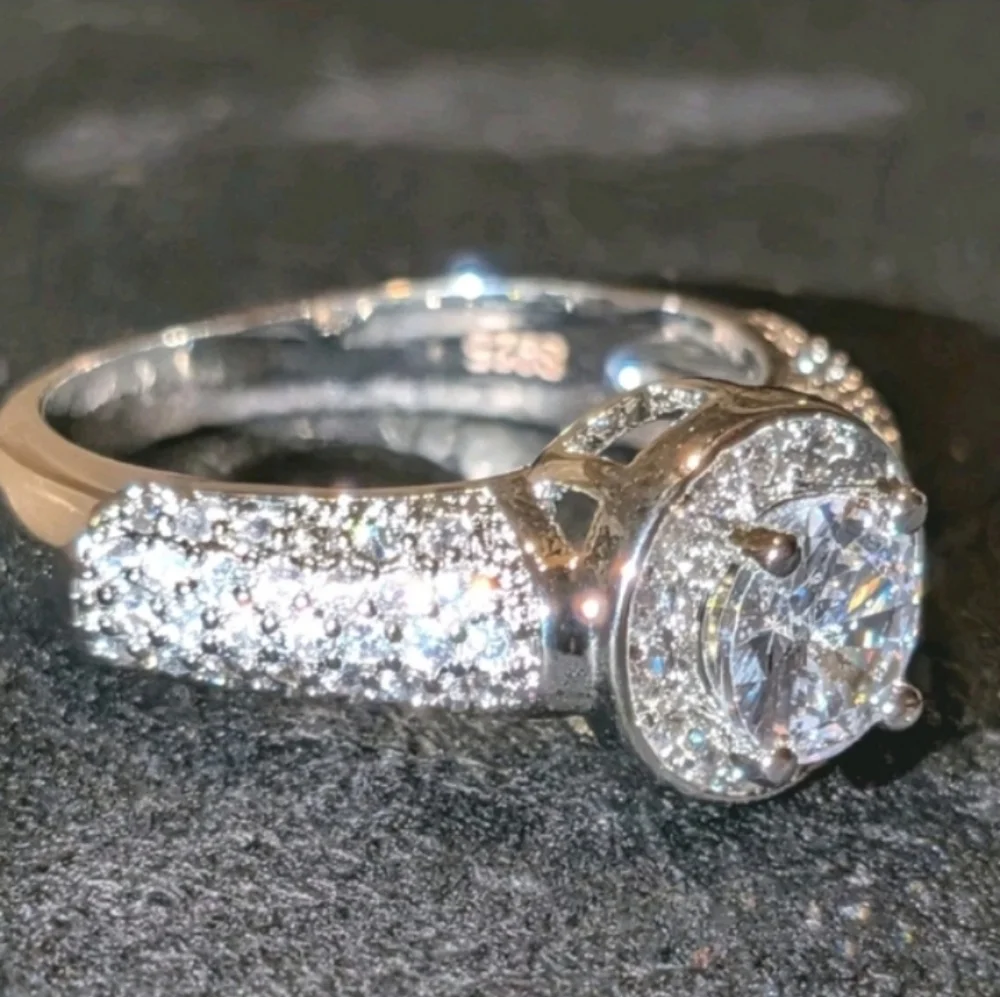 Stunning Unisex 3 Ct Cushion Lab Created Diamond 925 Silver Ring Sz 7